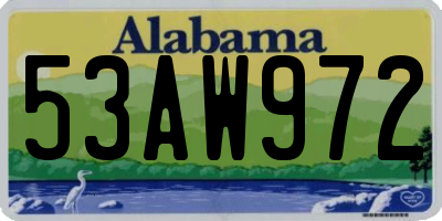 AL license plate 53AW972