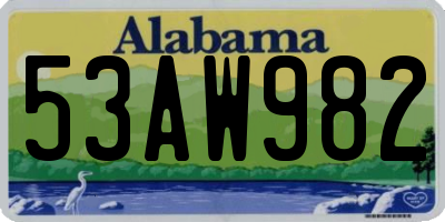AL license plate 53AW982