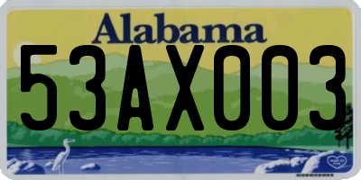 AL license plate 53AX003