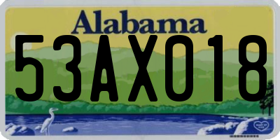 AL license plate 53AX018