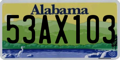 AL license plate 53AX103