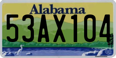AL license plate 53AX104