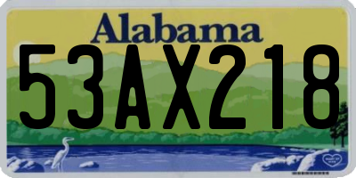 AL license plate 53AX218