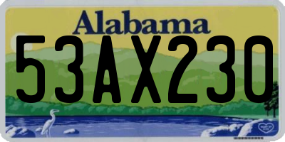 AL license plate 53AX230