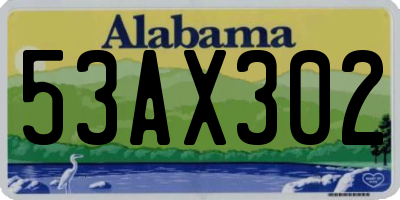 AL license plate 53AX302