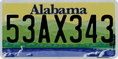AL license plate 53AX343