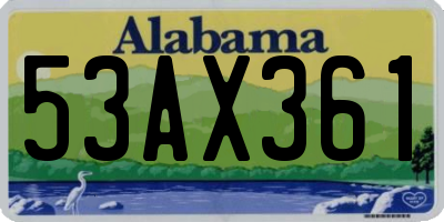 AL license plate 53AX361
