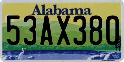 AL license plate 53AX380