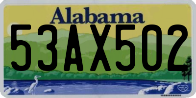 AL license plate 53AX502