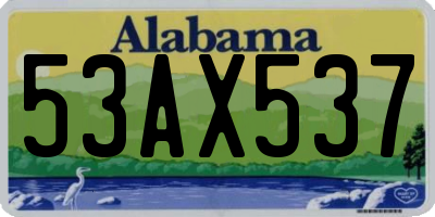 AL license plate 53AX537