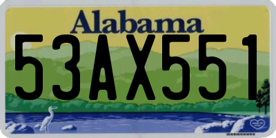 AL license plate 53AX551