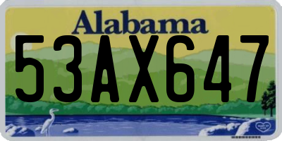 AL license plate 53AX647