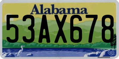 AL license plate 53AX678