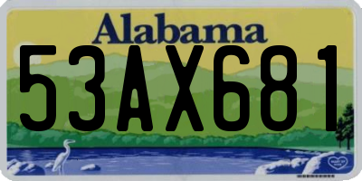 AL license plate 53AX681