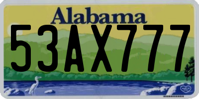 AL license plate 53AX777