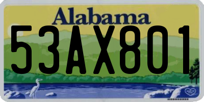 AL license plate 53AX801