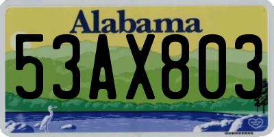 AL license plate 53AX803
