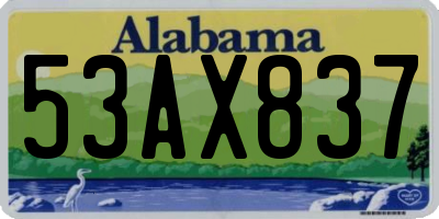 AL license plate 53AX837