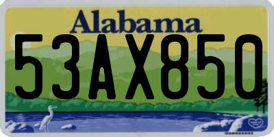 AL license plate 53AX850