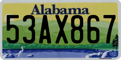 AL license plate 53AX867