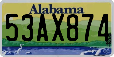 AL license plate 53AX874