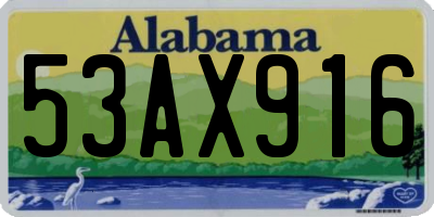 AL license plate 53AX916