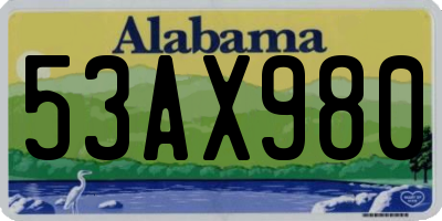 AL license plate 53AX980