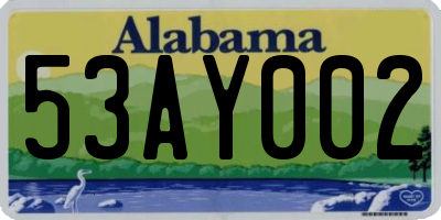 AL license plate 53AY002