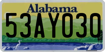AL license plate 53AY030