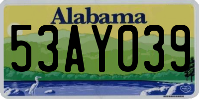 AL license plate 53AY039