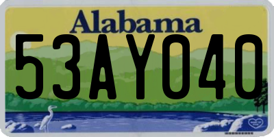 AL license plate 53AY040