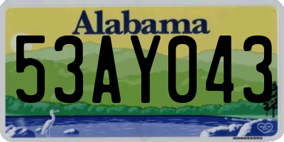 AL license plate 53AY043
