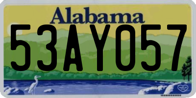 AL license plate 53AY057