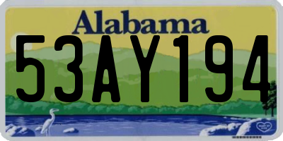 AL license plate 53AY194