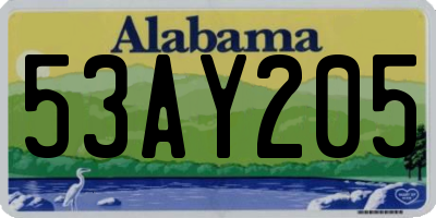 AL license plate 53AY205