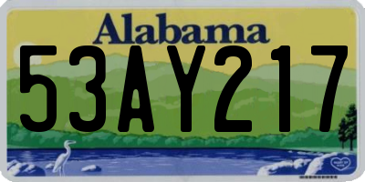 AL license plate 53AY217
