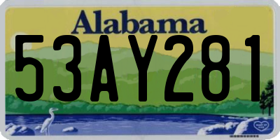 AL license plate 53AY281