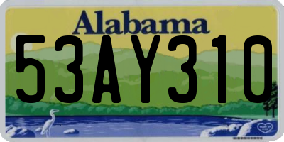 AL license plate 53AY310