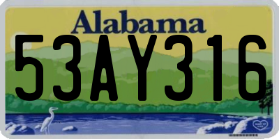 AL license plate 53AY316