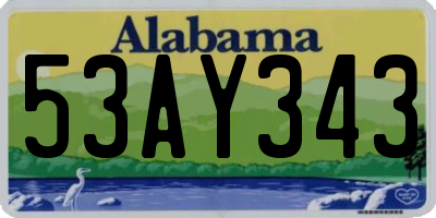 AL license plate 53AY343