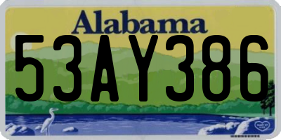 AL license plate 53AY386
