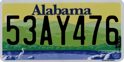 AL license plate 53AY476
