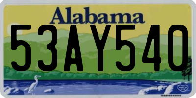 AL license plate 53AY540