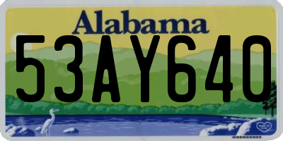 AL license plate 53AY640