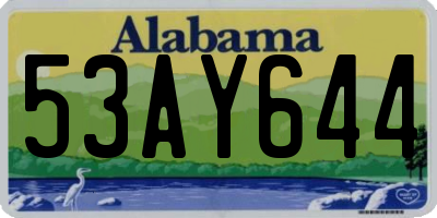 AL license plate 53AY644