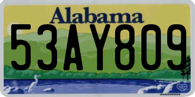 AL license plate 53AY809