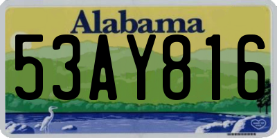 AL license plate 53AY816