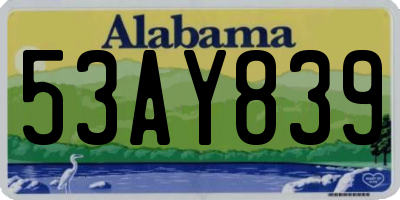 AL license plate 53AY839
