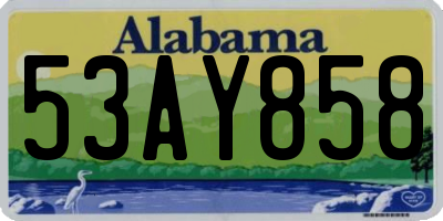 AL license plate 53AY858