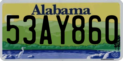 AL license plate 53AY860
